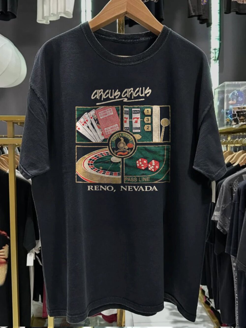 Vintage Destination Circus Circus Washed Black T-Shirt